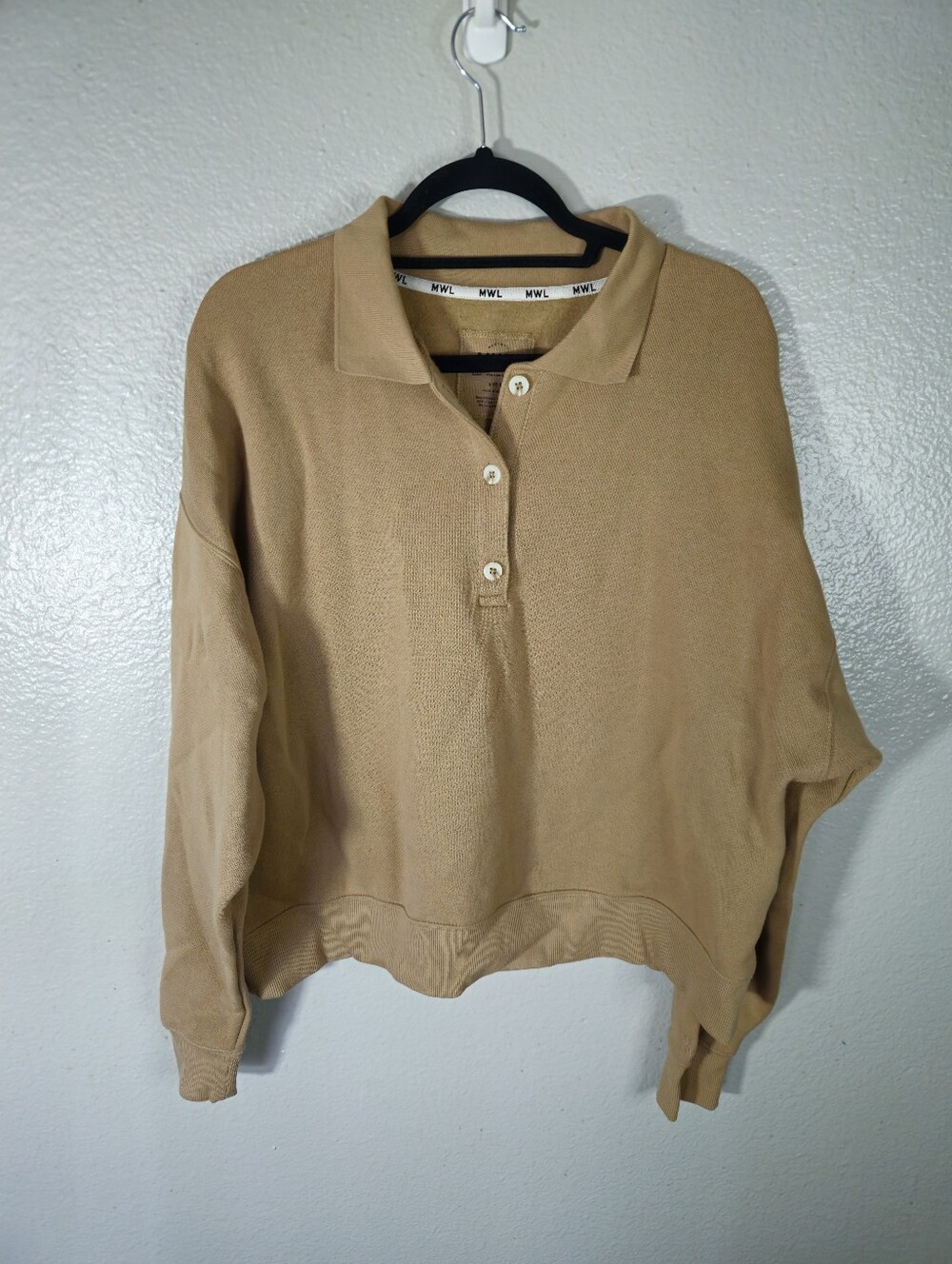 Madewell MWL Betterterry Cropped Polo Shirt Size 1X